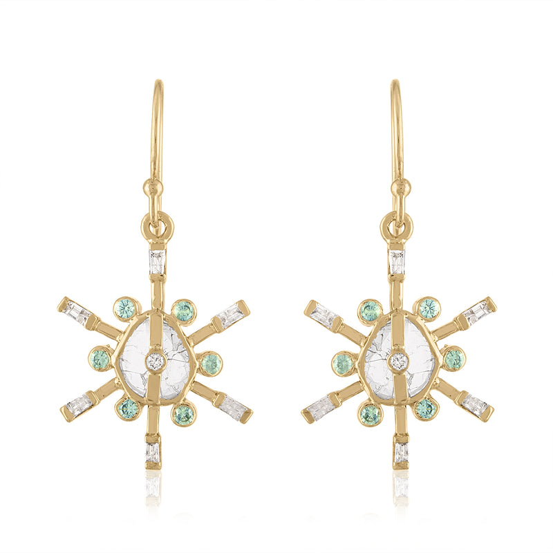 Diamond Slice Star Earrings