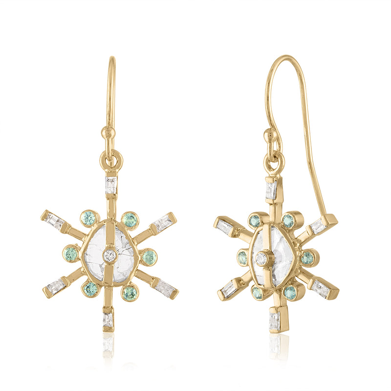 Diamond Slice Star Earrings